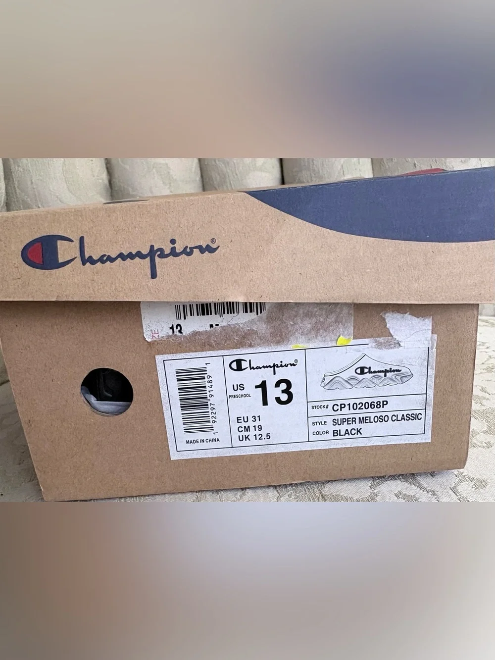 Champion Kids Black Logo Clog Mules with Red & Blue Accent